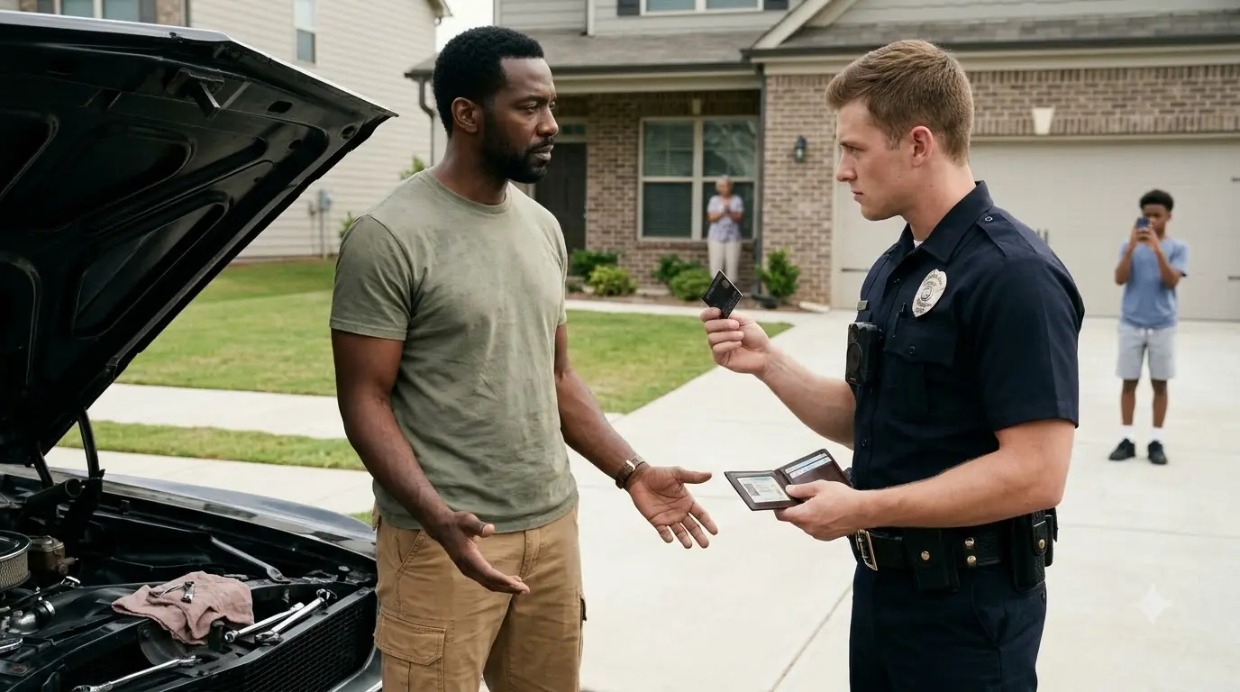 Racist Cop Arrests a Man Fixing His Car — Then Loses Everything on Camera