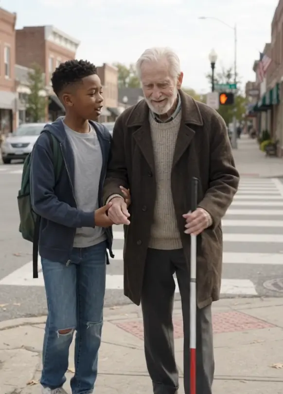 A Boy Helped a Blind Old Man Cross the Street — Then a Stranger Handed Him an Envelope With a Photograph He Could Not Explain