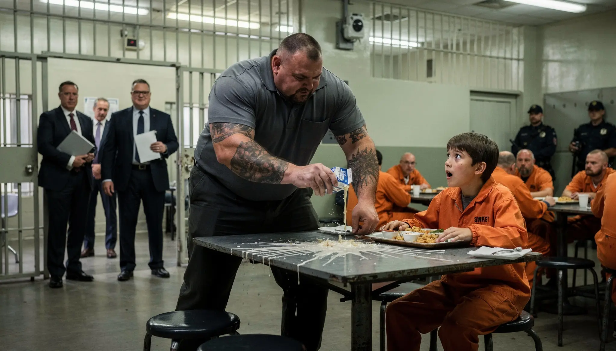 He POURED Milk Over A Little Boy's Lunch Tray — Then 3 Men In Suits Walked In