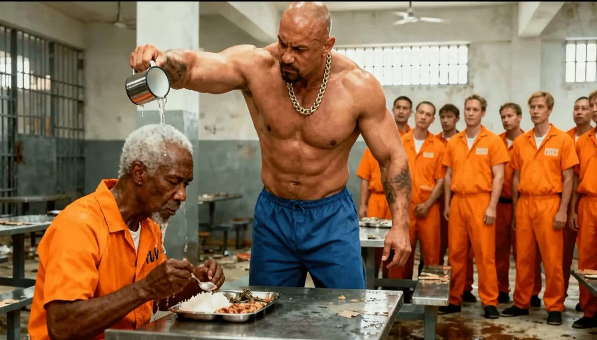 Prison Gang Leader Bullies New Inmate — Not Knowing He’s a Retired Kung Fu Instructor!