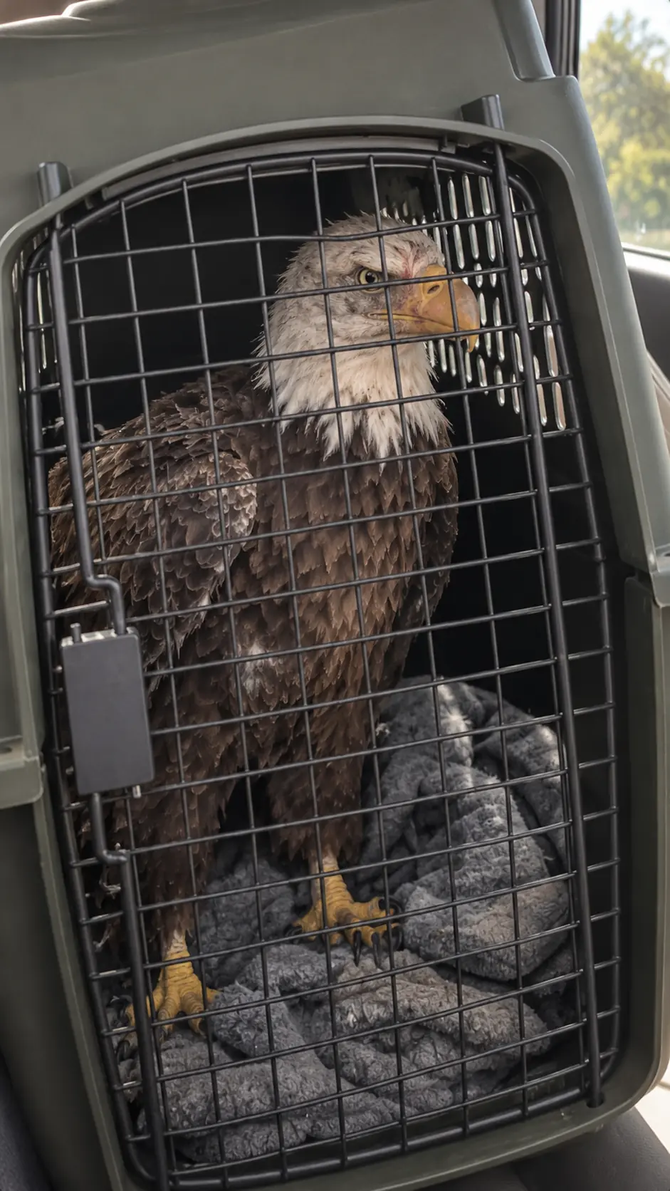 Bald Eagle Found Trapped Against a PVC Pipe Beneath a Coastal Home's Vent — Wildlife Rescuers Discover Why the Bird Cannot Free Itself