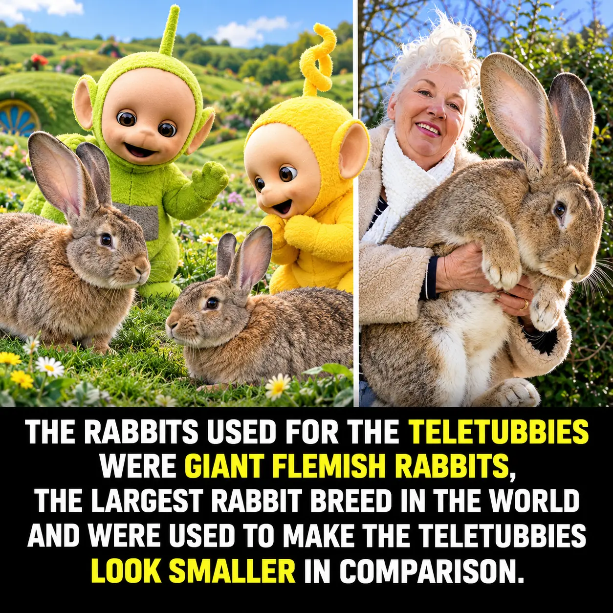 The Secret Behind Teletubbies: Why Producers Used GIANT Rabbits to Make the 10-Foot-Tall Characters Look Smaller! 🐰😳