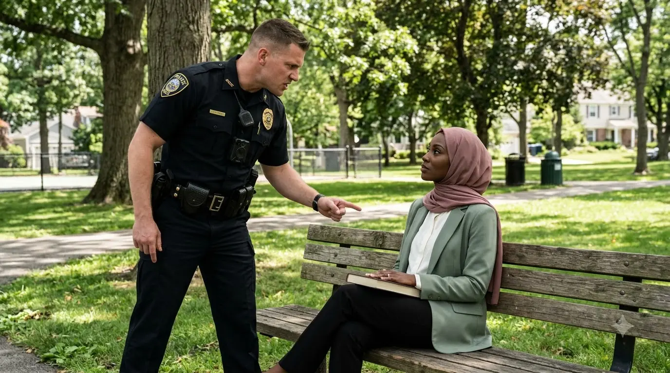 Police Officer Threatened a Woman Reading in the Park — Then She Asked Who Ordered His Body Camera Off
