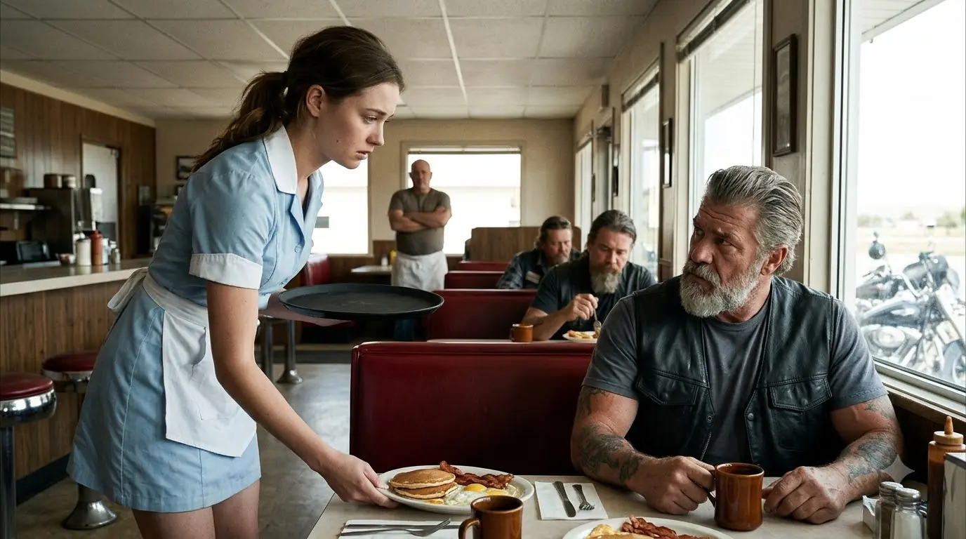 Undercover Biker Saw The Waitress’s Bruises — His Next Move Shocked The Entire Diner