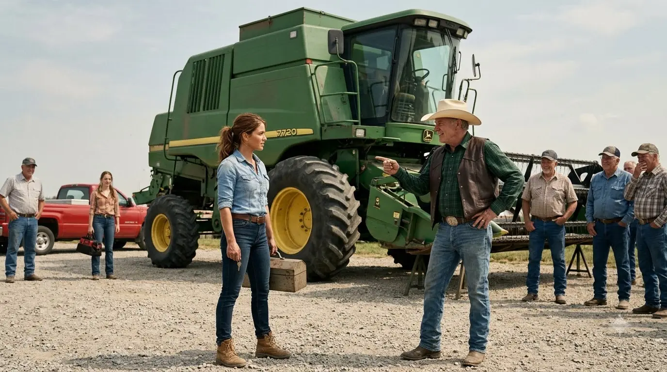 He Mocked a Woman Mechanic Over a Dead John Deere — Then the Auction Clock Hit Noon