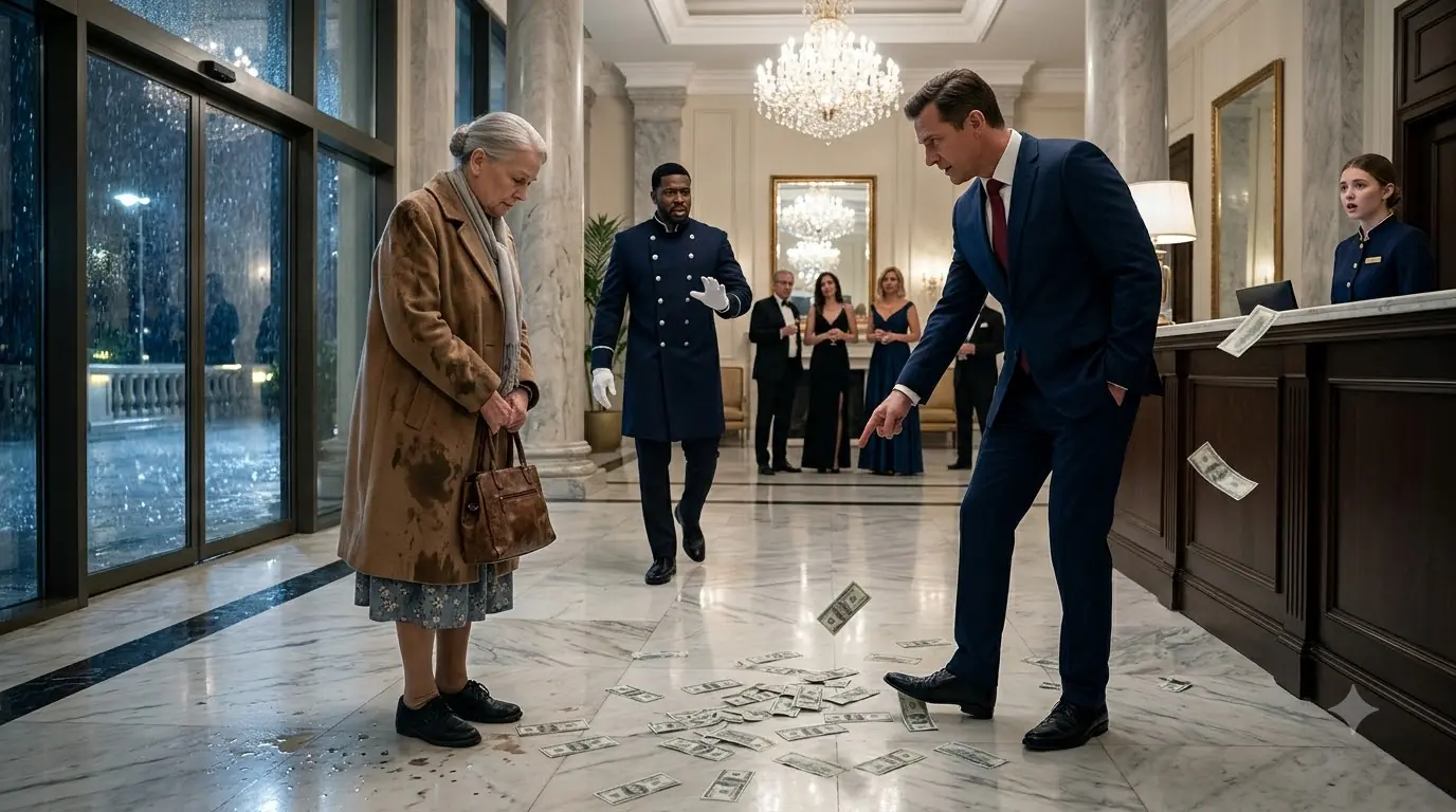 Hotel Manager Threw a Poor Grandma’s Cash on the Floor — Unaware She Owns the Entire Chain