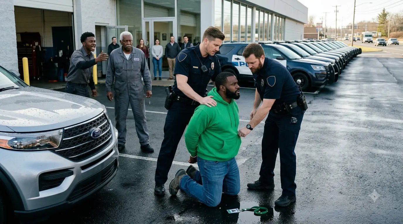 Police Handcuffed a Shop Owner on His Own Lot — Then Twelve New Cruisers Exposed the Men Behind It