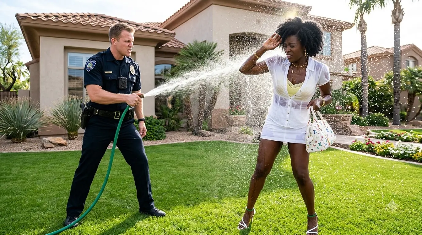 A Cop Soaked a Woman With Her Own Garden Hose — Then He Saw the Badge She Hadn't Shown Him