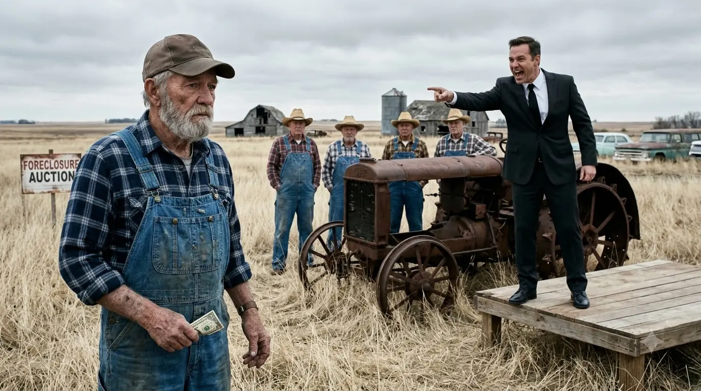 An Old Farmer Bought a Rusted Tractor for $1 — Then the Auctioneer Saw His Grandfather’s Seal