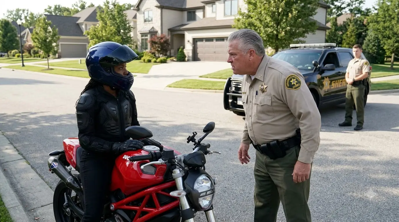 Sheriff Handcuffed a Woman Riding Her Father’s Ducati — Then One Radio Call Revealed She Was...