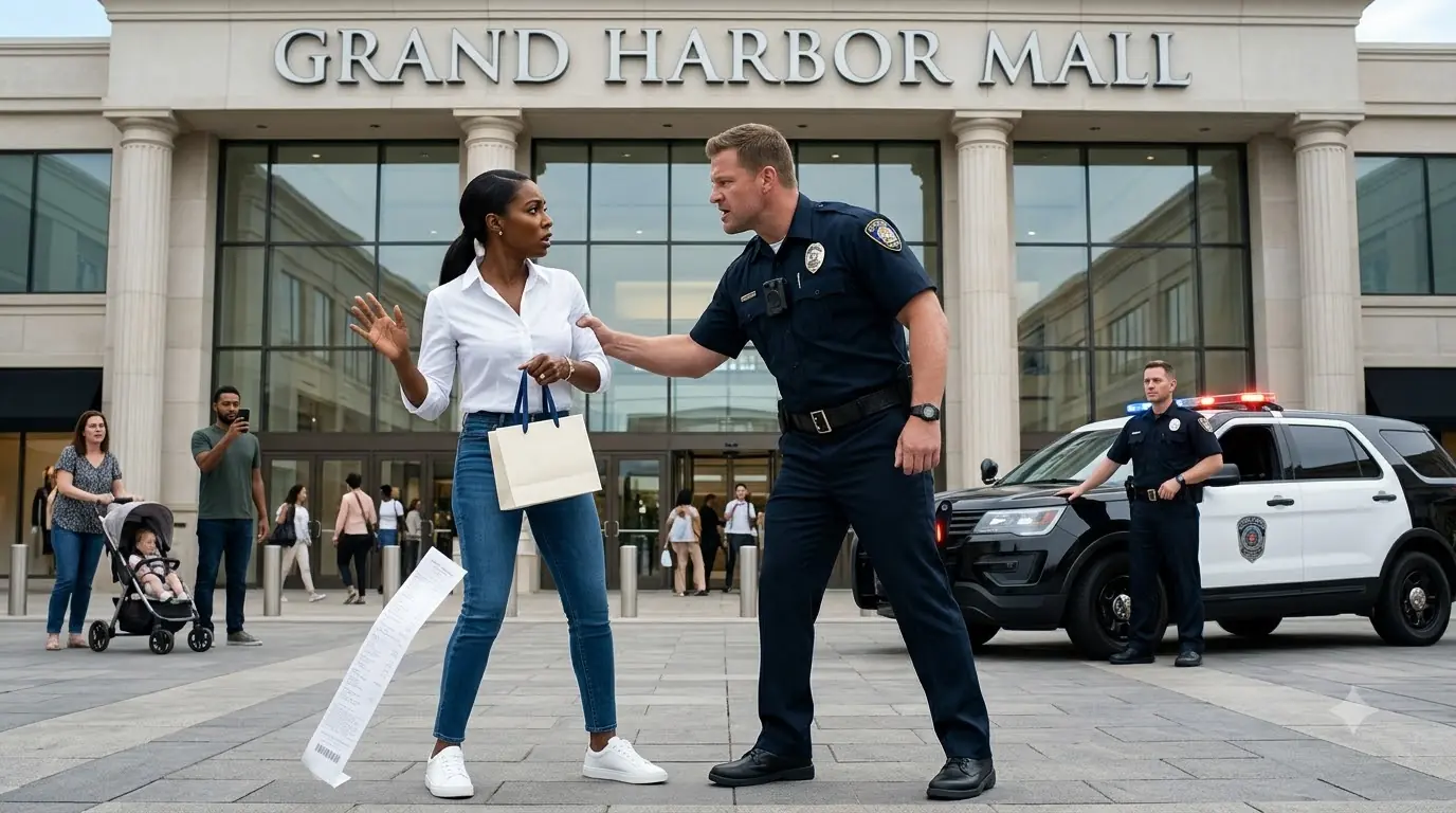 Cop Arrested Woman At The Mall — Then 15 Men Walked In And Stood Behind Her