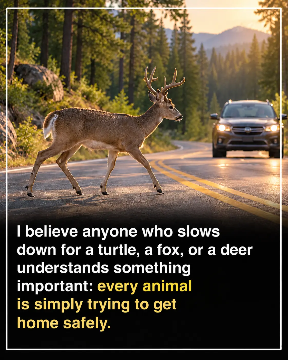 Every Animal Is Just Trying to Make It Home: Why Slowing Down for Wildlife Is One of the Simplest Acts of Kindness ❤️🐢🦊🦌