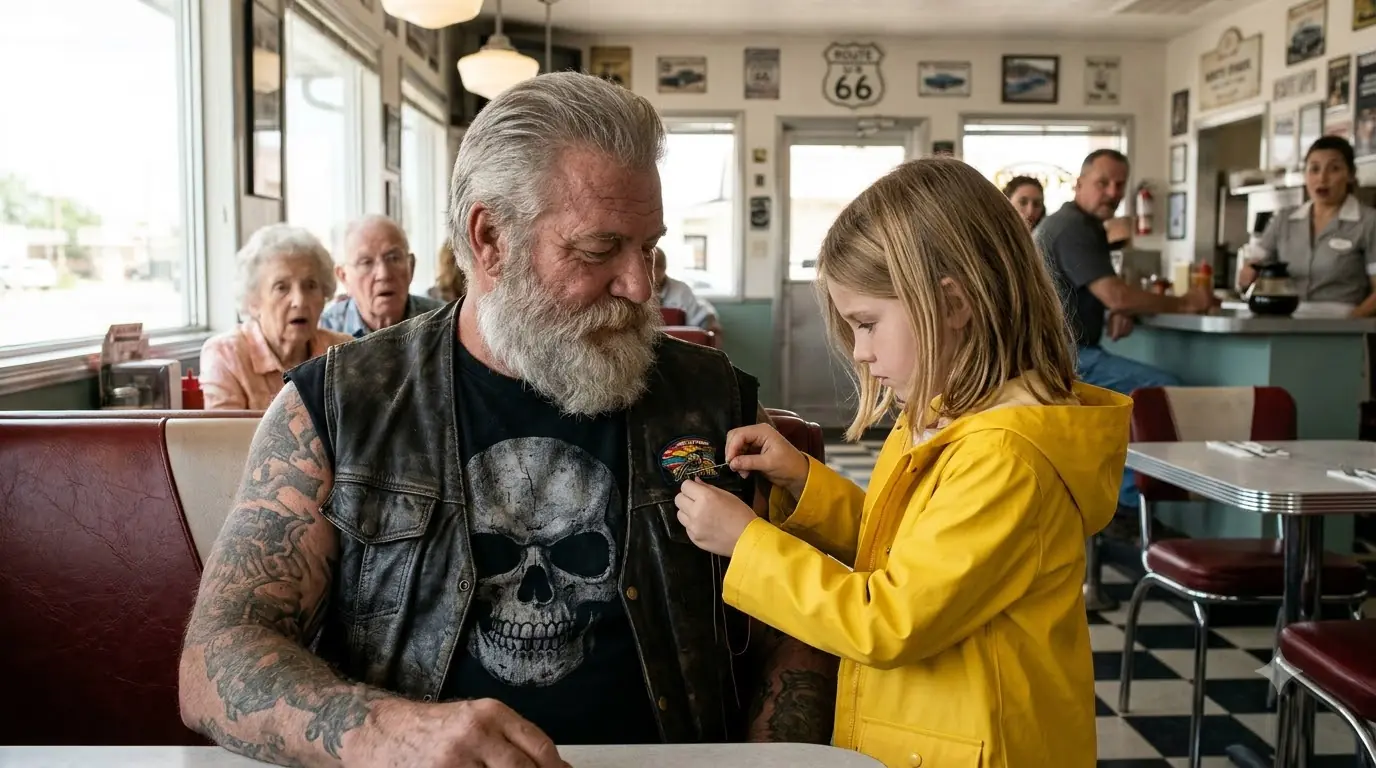 A 9-Year-Old Girl Sewed “DAD” Onto a Biker’s Vest — Then Her Mother’s Final Letter Revealed a Secret