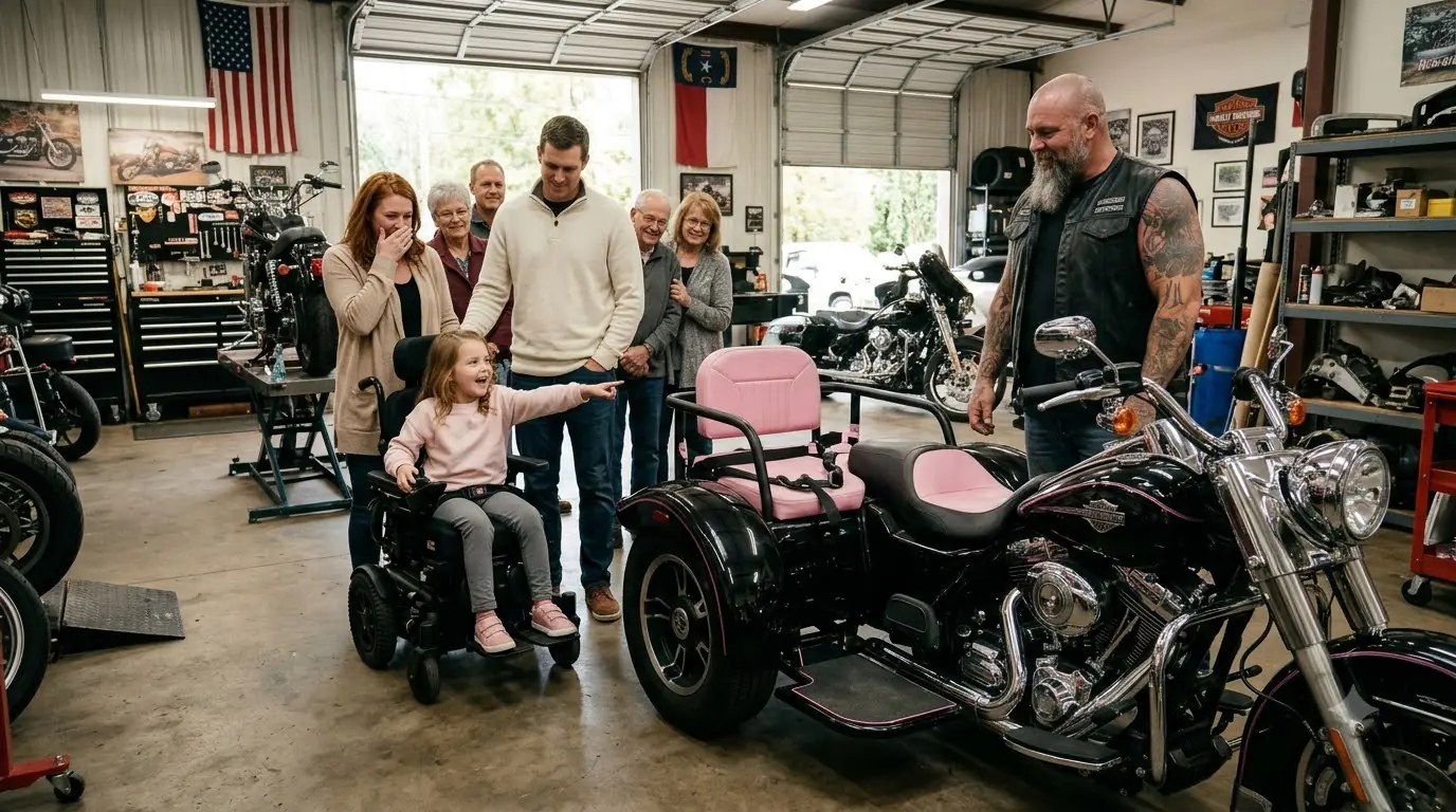 A Six-Year-Old Asked a Biker for One Ride Before She Died — The Entire Room Fell Silent