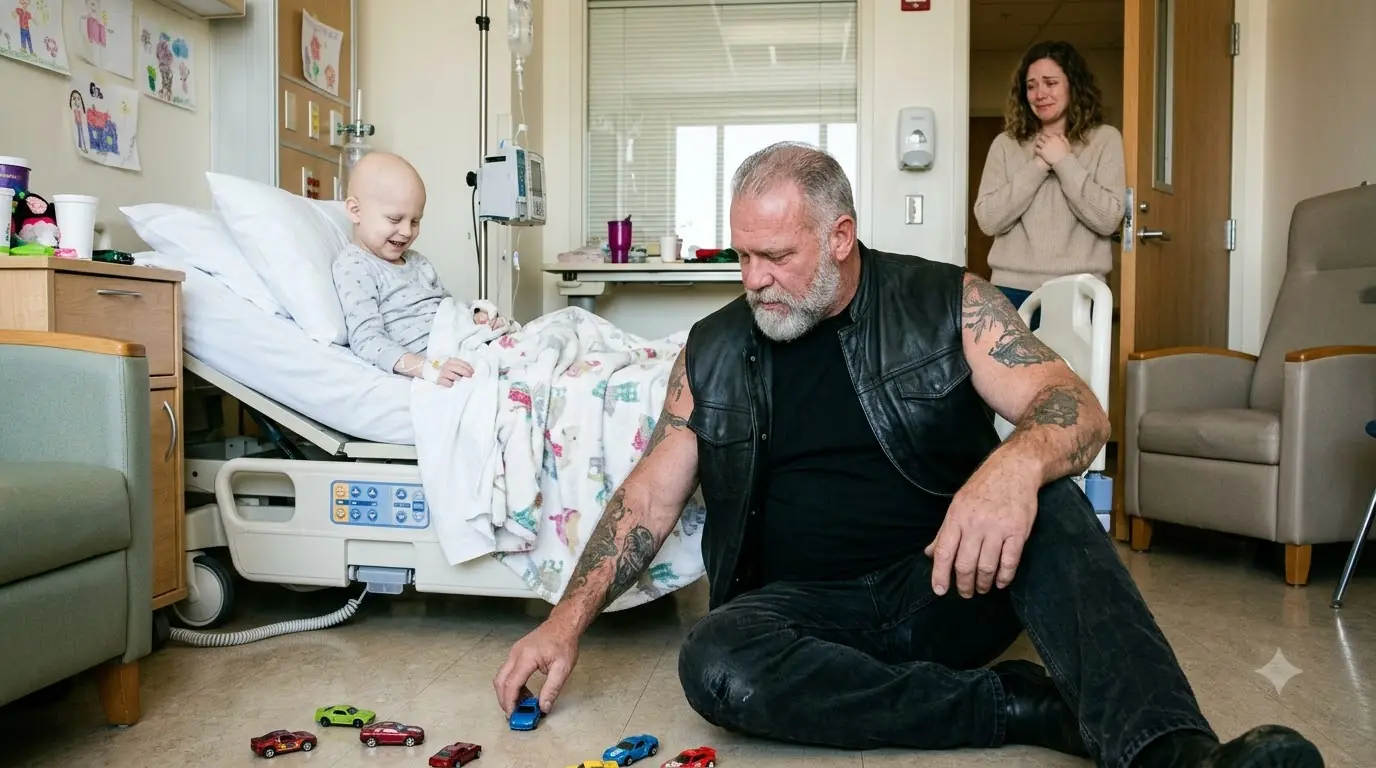 A Biker Played With My Son Battling Leukemia Every Day for a Year — Then I Discovered the Heartbreaking Truth About His Little Red Car