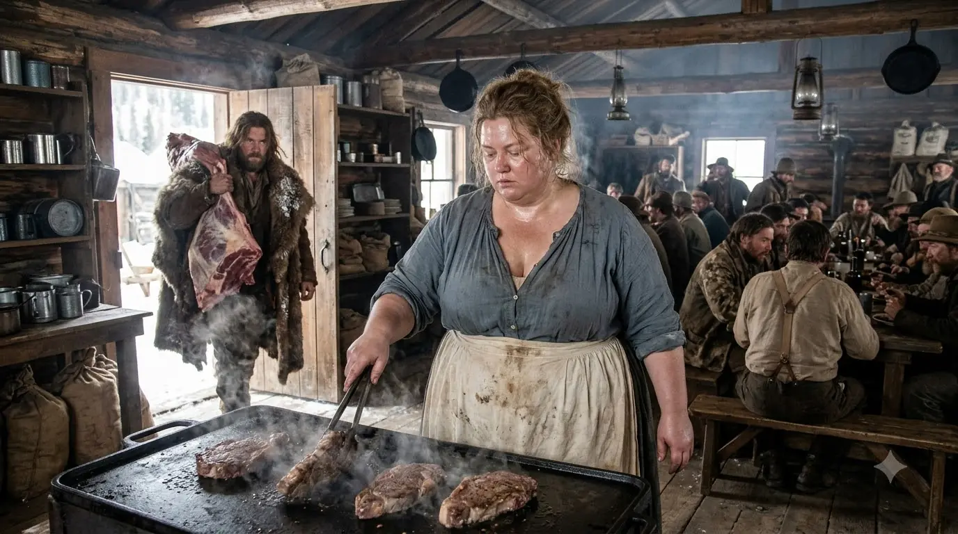 Fifty Miners Shamed a 330-Kilogram Cook — A Stranger in Wolf Hide Silenced the Entire Cookhouse