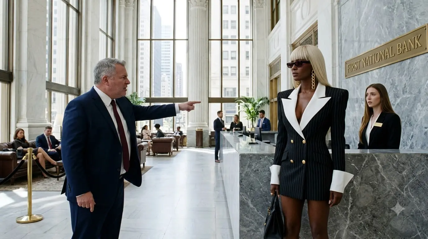 Bank Manager Threw a Woman’s Card Onto the Marble Floor — Then His 9 A.M. Appointment Began
