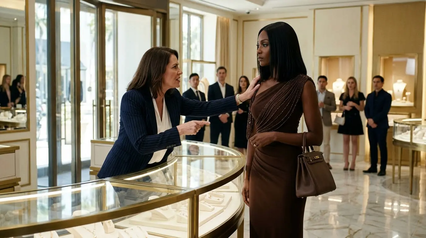 A Jewelry Manager Shoved a Woman Toward the Exit — The Senior Jeweler Stood Up Before Security Could Move