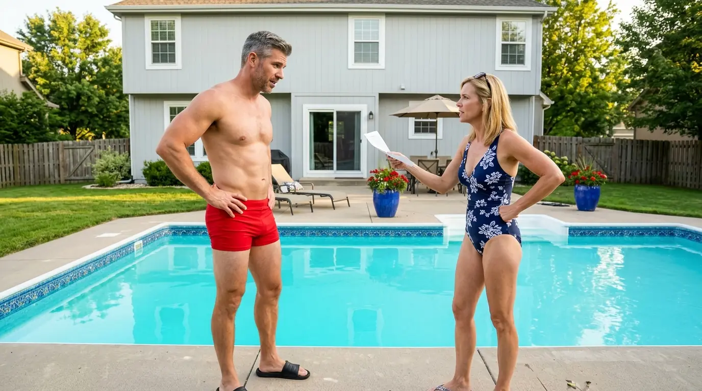 She Kept Swimming in His Private Pool — Then She Saw the Blue Dye