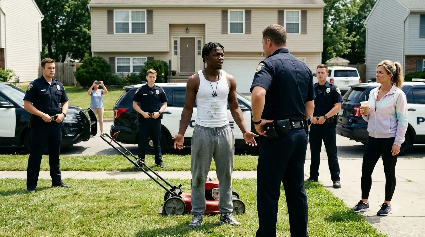 Four Cops Pinned Him Down for Mowing His Father's Lawn — Then the Front Door Opened