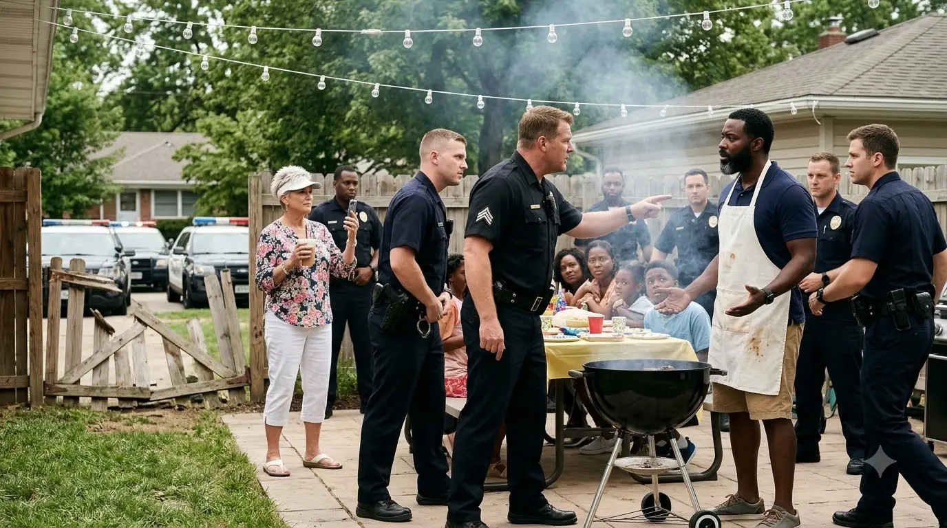 Six Cops Slammed a Man Onto His Birthday Table Over Grill Smoke — Then His Wife Held Up One Card