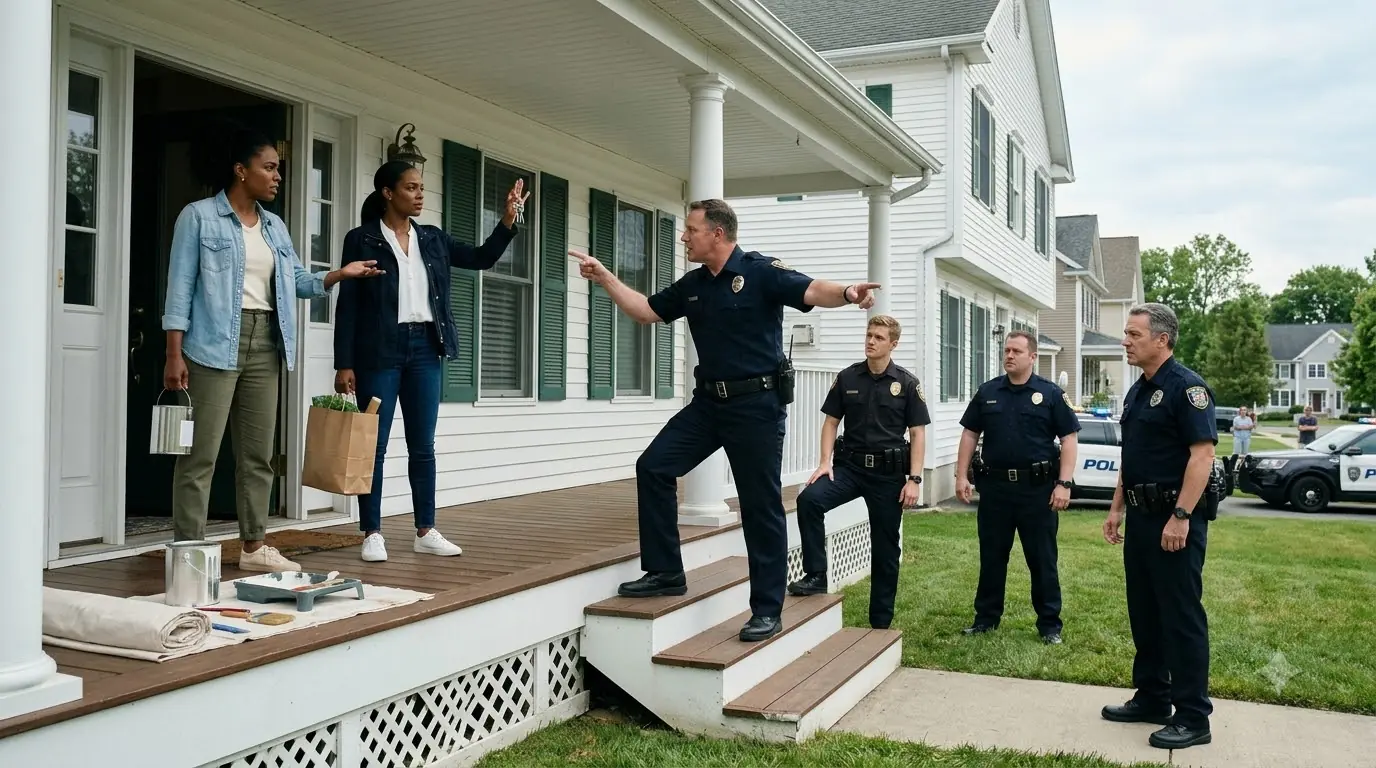 4 Cops Surrounded A Twin Outside Their Own Home — Then Both Took Out Their Badges At The Same Time