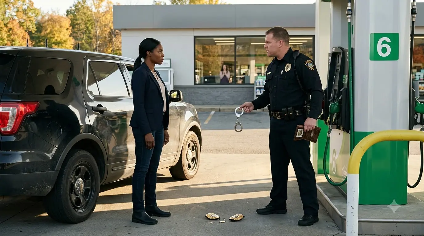 Cop Snapped Her Badge In Half — 5 Minutes Later, a Man Arrived