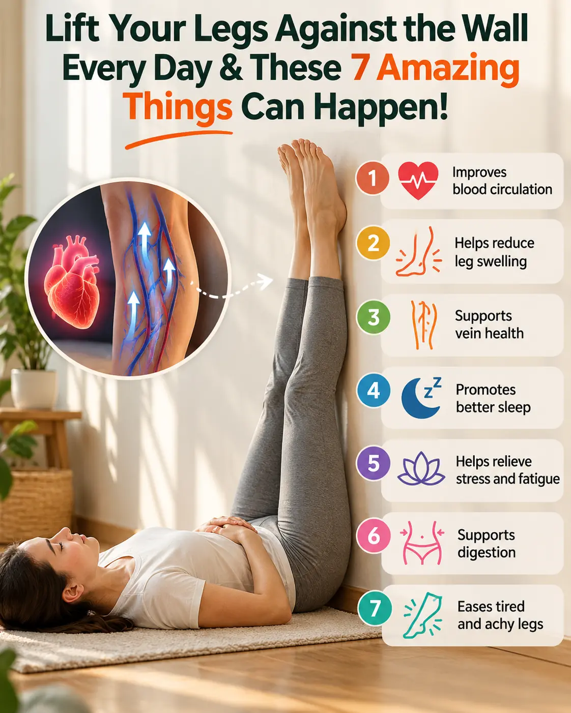 Heavy, Puffy, Tired Legs? 7 Potential Benefits of Putting Your Legs Up the Wall and How to Do It Properly