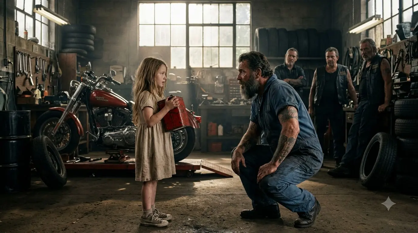 An Eight-Year-Old Walked Into a Biker Garage With a Red Tin — Then an Old Secret Brought the Past Back to Life