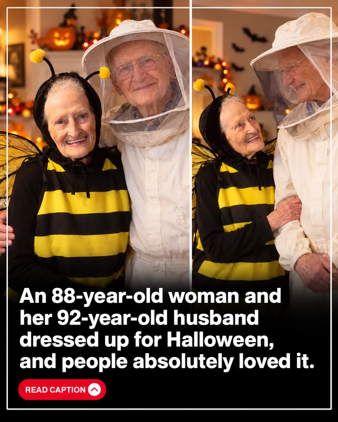 At 88 and 92, This Adorable Couple Dressed as a Bumblebee and Beekeeper for Halloween—and Their Matching Costumes Melted Hearts Everywhere! 🐝❤️🥹